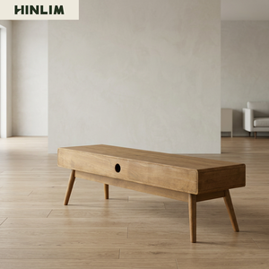 Midcentury Minimalist Modern <b>TV</b> <b>Stand</b> Solid Wood 2 Drawers Storage Living Room Furniture for 50-54 In <b>Tv</b> Floor Mount - Product Image 3