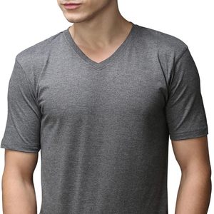 Camiseta Esencial de Manga Corta para Hombre, Cuello en V, Mezcla de Algodón Premium, Suavidad Superior - Product Image 3