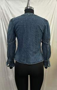 Blusa de Manga Larga con Cuello Redondo en Color Azul Océano, Ajuste Cómodo para Fiestas Casuales y Moda de Oficina - Product Image 2
