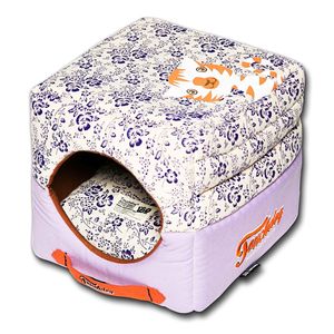 Cuccia per Cani Convertibile 2-in-1 Floral Galore, Letto per Animali Domestici Reversibile Quadrato Pieghevole - Product Image 1
