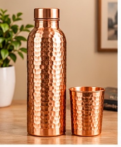 Juego de Botella de Agua de Cobre Hecha a Mano con Diseño de Mandala y 2 Tazas, Estilo Bohemio, Termo Aislado - Product Image 6