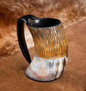 Jarra de Cerveza Vikinga Medieval Hecha a Mano con Cuerno Real, Taza de Cuerno Natural, Decoración Rústica para Bar - Product Image 2