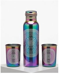 ขวดน้ำทองแดงพิมพ์ลายอารบิกแบบสองสี รุ่นรามโบ ของขวัญแจกฟรี - Product Image 6