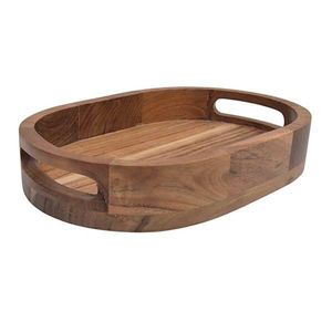 American Style Handmade Acacia Wood Storage Serving Tray Modern Luxury Design Dishwasher Safe <b>Mirrored</b> Finish Kitchenware Home - Product Image 3