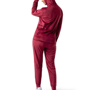 Custom Logo Unisex Casual <b>Athletic</b> Breathable Spring Lightweight Elastic Waist Full Zipper Plaid Jogging Hoodie Pants Sweatsuit - Product Image 6