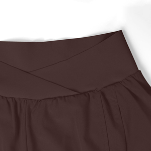 <b>Women's</b> High Waisted Brown Sporty <b>Shorts</b> Quick Dry Elastic Waist Loose Fit Gym Running <b>Bermuda</b> <b>Shorts</b> With Pockets - Product Image 3
