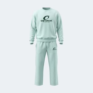 Breathable Solid Color Regular Fit 100%Cotton <b>Winter</b> <b>Wear</b> <b>Men</b> Tracksuit Set Custom Embroidery Logo New Arrival - Product Image 2