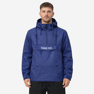 Chaqueta de hombre con logotipo personalizado, media cremallera, repelente al agua, de nailon y poliéster, con capucha, softshell, impermeable, cortavientos, unisex. - Product Image 2