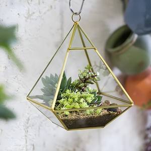 Terrario de Vidrio y Metal con Diseño Geométrico de Pirámide, Decoración Elegante para Plantas de Interior, Suculentas, Regalos y Hogar - Product Image 3