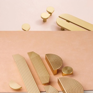 Solid Brass <b>Handle</b> Round Circle Shape Luxury Furniture Kitchen Cabinet Drawer <b>Door</b> <b>Handles</b> <b>Pulls</b> Knobs T bar - Product Image 2