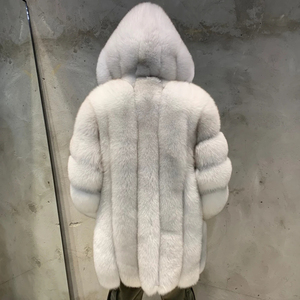 Manteau d'hiver chaud en laine 100% pour homme, style trench-coat, avec capuche en fourrure de renard florale personnalisée, anti-plis, de luxe, OEM - Product Image 2