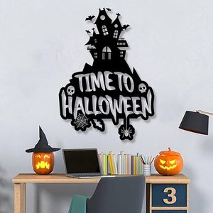 Halloween Bat Wall Decals Black Irregular Shape <b>Decorative</b> Hanging Art Removable Multi-piece Package Modern Wildlife Theme - Product Image 2
