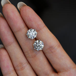 3mm 10mm 18k gold plated 925 sterling <b>silver</b> moissanite diamond women mossanite <b>stud</b> earrings mens egg ins style simple elegant - Product Image 1