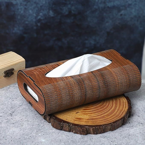 Rectangular Wooden Tissue Paper Box with <b>Sliding</b> Opening for Home Living Room Decor - Product Image 6