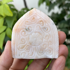 Estatua de Ganesha de Ópalo Rosa Natural, Tallada a Mano, Ídolo del Dios Hindú, Decoración Espiritual para Altar, Figura de Bendición de Prosperidad, Única en su Tipo - Product Image 2