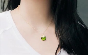 Handmade 14mm Faceted Bezel Peridot August Birthstone <b>Pendant</b> Necklace Gold-Plated Silver-Plated Setting Fashion Accessory for - Product Image 5