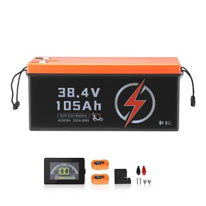Batteria al Litio per Golf Cart 36V 105Ah, Batteria 36 Volt per Golf Cart con BMS 200A, Monitor LCD, App Mobile, Batteria LiFePO4 Nominale 50Ah 400Ah - Product Image 1
