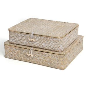 Wholesale natural seagrass jewellery boxes best price storage organizer box worldwide shipping - Product Image 2