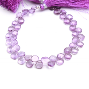 Amatista natural brasileña facetada en forma de corazón cuentas piedra Briollette taladro para la fabricación de joyas - Product Image 2