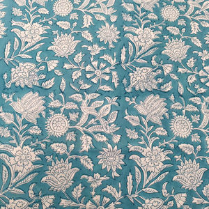 100% pur coton tissu belle fleur indienne main bloc impression tissu pour femmes filles chemises sacs croix matelas - Product Image 1