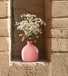 Vase de table moderne en céramique émaillée Grenade Rose, 4-8 pouces, durable, pour la maison, le bureau et la décoration de mariage - Product Image 3
