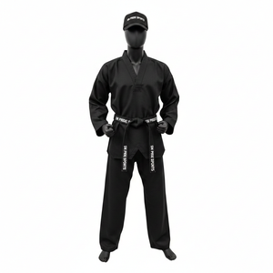 ชุดยูนิฟอร์มศิลปะการต่อสู้คุณภาพดีที่สุด ผลิตตามสั่ง ชุดคาราเต้ ผ้าฝ้ายแท้ สีดำ ผ้าฝ้าย 100% ชุดเทควันโด - Product Image 1