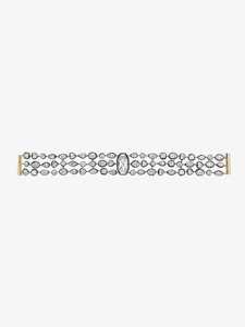 Georgian Inspired Three Line Statement Bridal <b>Bracelet</b> Multi-Shape Lab Grown Diamond Custom 10K 14KT 18KT <b>Solid</b> Gold Wholesale - Product Image 5
