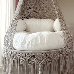 Macrame <b>Swing</b> Chair, Large Hanging Chair, <b>Hammock</b> Chair, Porch <b>Swing</b>, Indoor <b>Swing</b> Bed, Bohemian Chair - Product Image 1