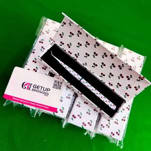 Pince à épiler GETUP BROSONS en acier inoxydable à motif cerise, boîte d'emballage, étui en plastique personnalisé avec logo imprimé, pointe lisse courbée à 45 degrés - Product Image 4