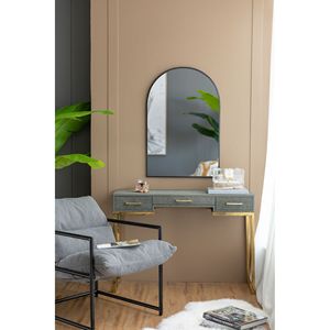 24\" X 36\" <b>Black</b> <b>Arched</b> Wall <b>Mirror</b> with Metal Frame for Living Room Bedroom or Entryway - Product Image 3