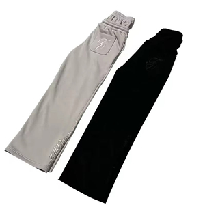 Pantalon de survêtement noir surdimensionné pour homme, coupe évasée, jambe large, style baggy, double taille, en polyester imperméable, effet empilé - Product Image 4
