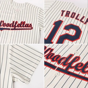Camiseta de Softbol Personalizada para Mujer, Color Crema con Rayas Rojas, Impresa, Transpirable, Uniforme Deportivo para Equipo, Venta al Por Mayor, para Práctica y Juego - Product Image 5