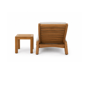 Solid Teak Wood Outdoor Sun Lounger Adjustable Chaise <b>Lounge</b> <b>Chair</b> Patio Poolside Garden Hotel Resort Furniture with Cushion Sea - Product Image 2