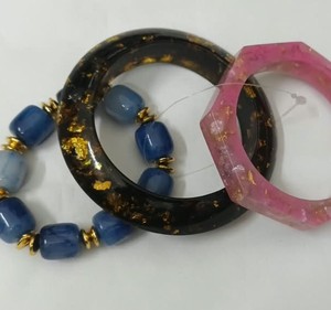 <b>Resin</b> Bangle Women Handmade Trendy Fashion Jewelry Colorful Glossy Statement Bracelet - Product Image 2