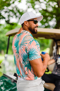 Chemise Homme Manches Courtes Imprimé Flamant Rose pour Vacances, Impression Numérique, Tissu Tricoté Anti-Plis, Logo Avant, Polyester - Product Image 6