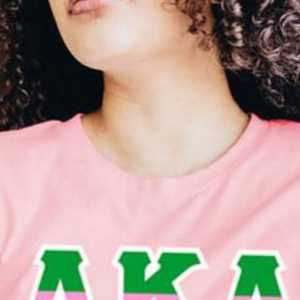 Camiseta AKA de Dos Tonos con Letras Griegas, Verde Kelly, Algodón Premium, Cuello Redondo, Ropa de Hermandad Griega, Camiseta AKA - Product Image 6