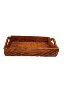 Custom Design Rattan Storage <b>Tray</b> for Home Desk Organized Food Storage <b>Basket</b> Hand-woven Rattan <b>Tray</b> - Product Image 2