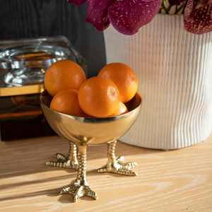 Frutero Decorativo de Pedestal con Forma de Pata de Pollo en Oro Antiguo para Decoración de Mesa de Comedor de Lujo - Product Image 4
