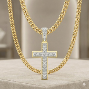 สร้อยคอจี้พระเยซูประดับเพชรโมอิสซาไนต์ชุบทองคำขาว 925 สไตล์ฮิปฮอปสุดเทรนดี้ สำหรับงานปาร์ตี้ - Product Image 2