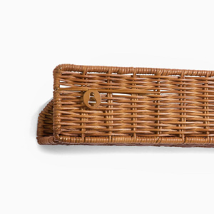 Elegantes estanterías largas de ratán con bordes festoneados para decoración infantil, estantería funcional de almacenamiento para sala de estar, habitación infantil y organización del hogar. - Product Image 4