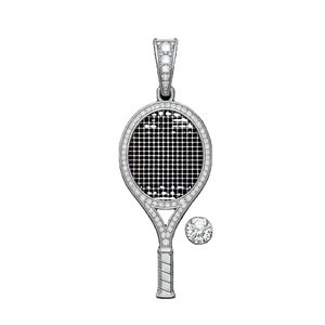 Star DUST unisex เงินสเตอริงเทนนิสกีฬาจี้เพชรโมอิสชุบทองสไตล์ฮิปฮอปเครื่องประดับทางศาสนา - Product Image 1