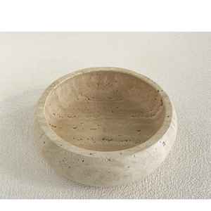 Nuevo Plato Decorativo de Piedra Travertino Beige para Servir, Exhibir y Decorar el Hogar con Elegancia - Product Image 2