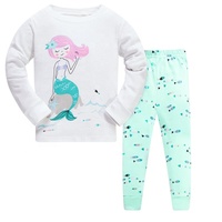 Conjunto de Pijamas para Niñas, 100% Algodón, Tejido de Rizo, Casual, Transpirable, Térmico, de Secado Rápido, Tallas Grandes, Estampado, Color y Talla Personalizables