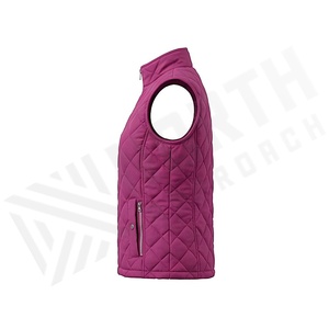 Chaleco Acolchado para Mujer, Cuello Alto, Cierre de Cremallera Frontal, Dos Bolsillos Laterales, Relleno de Poliéster, Ropa de Otoño - Product Image 3