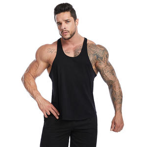 <b>Men</b> Tank Tops Fitness Singlet Solid Color Breathable Knitted O-Neck Tank Top Casual Wear <b>Black</b> Bodybuilding Workout - Product Image 5