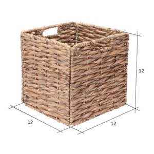 Cesta de Almacenamiento Cuadrada de Jacinto de Agua Natural, Cesta Tejida a Mano para Decoración del Hogar - Product Image 2