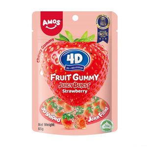 CANDY AMOS 4D JUICY BURST FRUIT GUMMY 65G ORIGEN CHINA - Product Image 1