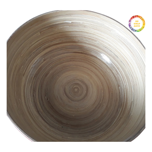 Tazón Enrollable de Bambú Ecológico con Cuchara, Forma Redonda, Color Natural, para Uso en Campamentos - Product Image 3