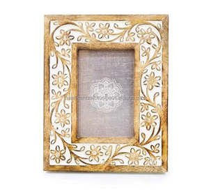 Marco de fotos de madera Natural de diseño antiguo, Forma cuadrada pulida por ARTISAN CRAFT para decoración del hogar o vajilla - Product Image 2