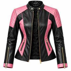 Chaqueta de Invierno de Cuero Genuino Personalizada para Mujer, Chaqueta de Motociclista Premium con Cierre, Transpirable, a la Moda, Duradera - Product Image 3